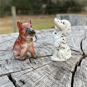 Vintage Ceramic Dog Miniature Figurines Set